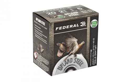 Federal Upland Steel, 20 Gauge 2.75", #6, 7/8 oz., Steel Shot, 25 Round Box, California Certified Nonlead Ammunition USH206