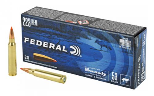 Federal Varmint and Predator, V-Max, 223 Remington, 53 Grain, 20 Round Box V223VM53