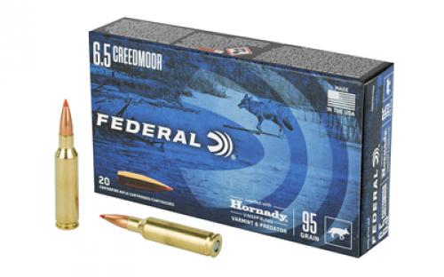 Federal Varmint and Predator, V-Max, 6.5 Creedmoor, 95 Grain, 20 Round Box V65CRDVM95