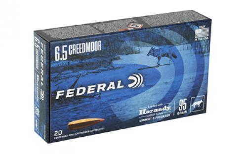 Federal Varmint and Predator, V-Max, 6.5 Creedmoor, 95 Grain, 20 Round Box V65CRDVM95