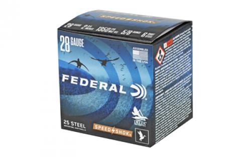 Federal Speed-Shok Hight Velocity Steel Shot, 28 Gauge 2.75", #6, Steel Shot, 25 Round Box WF2836