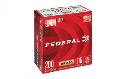 Federal Champion, 9MM, 115 Grain, Full Metal Jacket, 200 Round Box WM51992