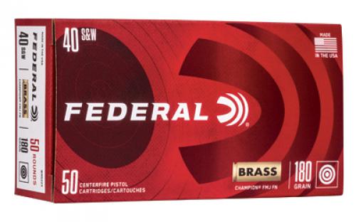 Federal Champion, 40 S&W, 180Gr, Full Metal Jacket, 50 Round Box WM5223