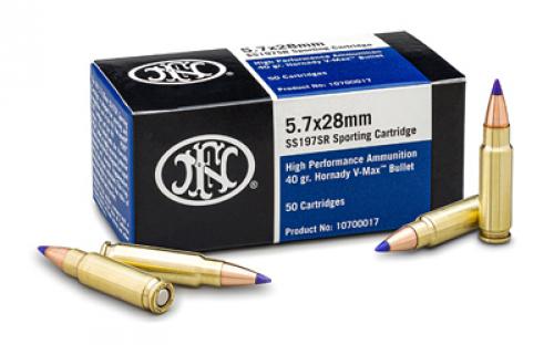 FN America SS197SR, 5.7X28MM, 40 Grains, V-Max, 50 Round Box 10700016