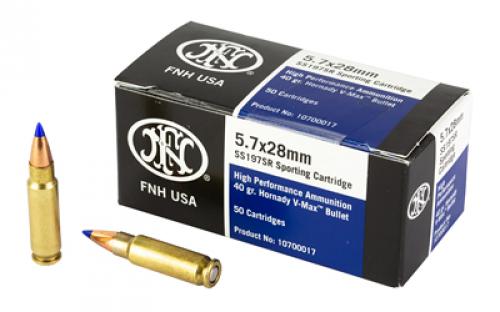 FN America SS197SR, 5.7X28MM, 40 Grains, V-Max, 50 Round Box 10700016