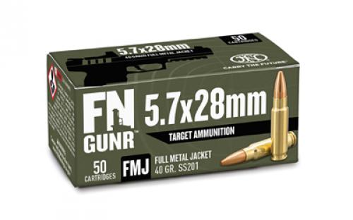 FN America Gunner, Target Ammunition, 5.7X28MM, 40 Grain, Full Metal Jacket, 50 Round Box 10700031