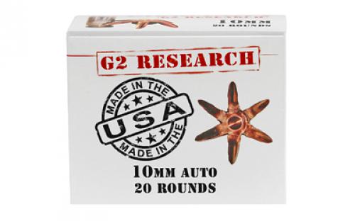 G2 Research Civic Duty, 10MM, 122 Grain, Lead Free Copper, 20 Round Box, California Certified Nonlead Ammunition G00622