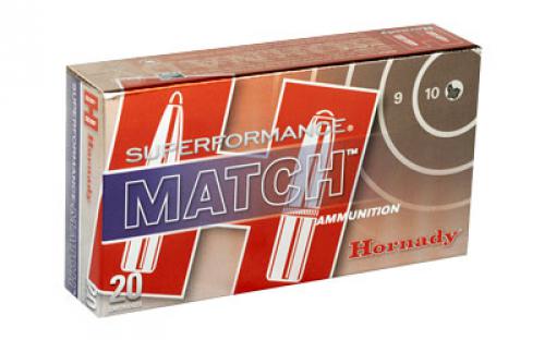 Hornady SuperFormance, 223REM, 75 Grain, Boat Tail, Hollow Point, Match, 20 Round Box 80264