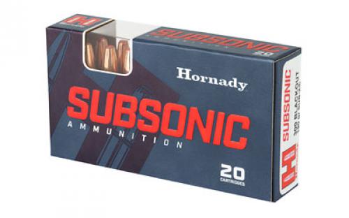 Hornady Subsonic, 300 Blackout, 190 Grain, Sub-X, 20 Round Box 80877