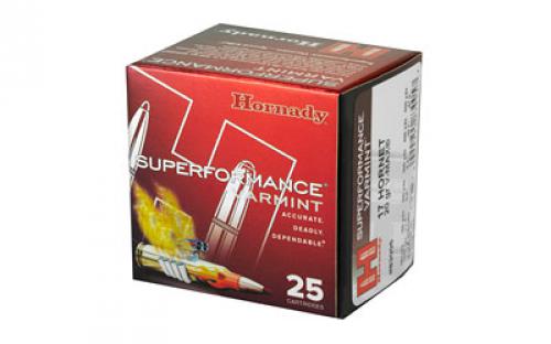 Hornady Superformance, 17 Hornet, 20 Grain, V-Max, 25 Round Box 83005