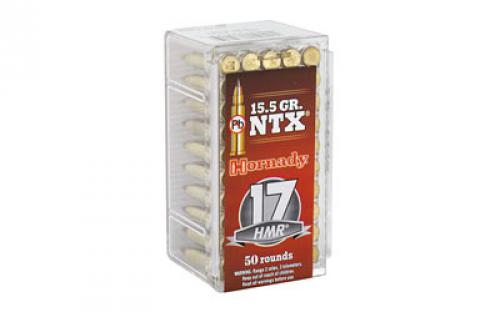 Hornady Varmint Express, 17HMR, 15.5 Grain, NTX, Lead Free, 50 Round Box, California Certified Nonlead Ammunition 83171