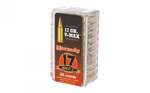 Hornady Varmint Express, 17 Hornady Mach 2, 17 Grain, V-Max, 50 Round Box 83177