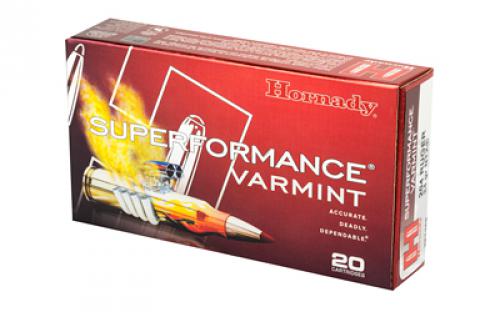 Hornady Superformance Varmint, 204 Ruger, 24 Grain, NTX, Lead Free, 20 Round Box, California Certified Nonlead Ammunition 83209