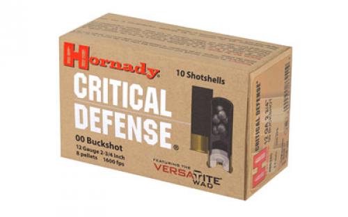 Hornady Critical Defense, 12 Gauge, 2.75", 00 Buck, Buckshot, 10 Round Box 86240