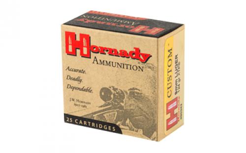 Hornady Custom, Self Defense, 9MM, 124 Grain, XTP, 25 Round Box 90242