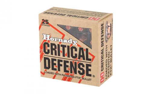 Hornady Critical Defense, 9MM, 115 Grain, Flex Tip, 25 Round Box 90250