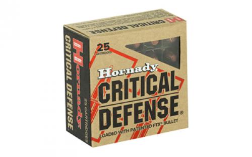 Hornady Critical Defense, 9MM Makarov, 95 Grain, FTX, 25 Round Box 91000