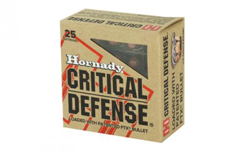 Hornady Critical Defense, 9MM Makarov, 95 Grain, FTX, 25 Round Box 91000