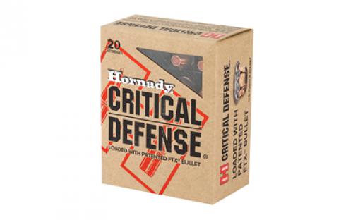 Hornady Critical Defense, 40S&W, 165 Grain, Flex Tip, 20 Round Box 91340