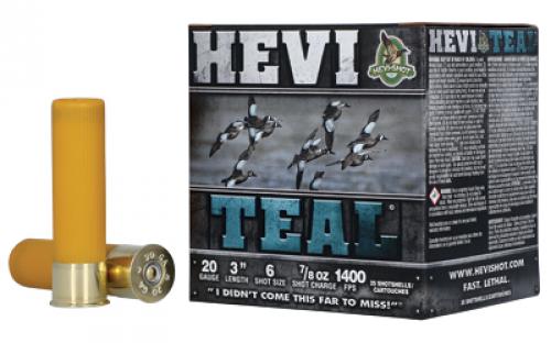 HEVI-Shot HEVI-SHOT, HEVI-TEAL, 20 Gauge 3, #6, 7/8 oz., Bismuth, 25 Round Box HS62006