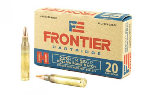 Frontier Cartridge Lake City, 223 Rem, 55 Grain, Hollow Point Match, 20 Round Box FR140