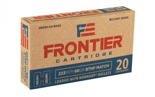 Frontier Cartridge Lake City, 223 Rem, 68 Grain, Boat Tail Hollow Point Match, 20 Round Box FR160