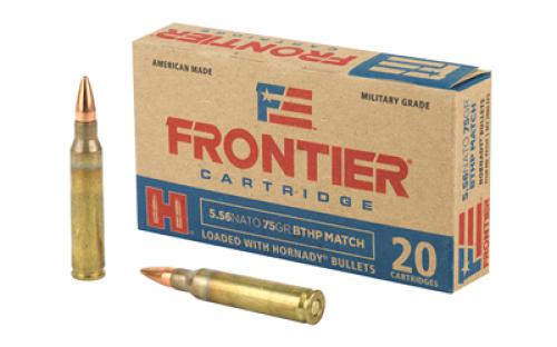 Frontier Cartridge Lake City, 556 NATO, 75 Grain, Boat Tail Hollow Point Match, 20 Round Box FR320