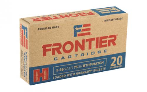 Frontier Cartridge Lake City, 556 NATO, 75 Grain, Boat Tail Hollow Point Match, 20 Round Box FR320