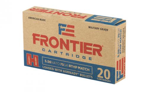 Frontier Cartridge Lake City, 556 NATO, 75 Grain, Boat Tail Hollow Point Match, 20 Round Box FR320