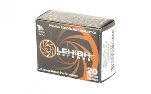 Lehigh Defense Xtreme Defense, 10MM, 115 Grain, XD FTM, 20 Round Box LA10-115-XD