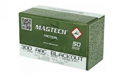 Magtech First Defense, 300 Blackout, 115 Grain, Hollow Point Flat Base, 50 Round Box 300BLKA