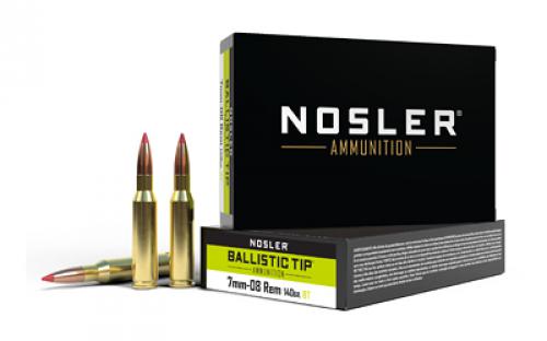 NOSLER 7MM-08 Remington, 140 Grain, Ballistic Tip, 20 Round Box 40059