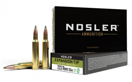 NOSLER E-Tip, 223 Remington, 55 Grain, Expansion Tip, 20 Round Box 40150