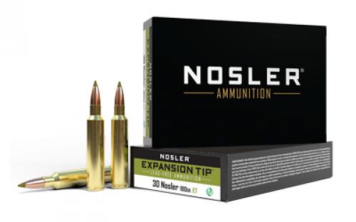 NOSLER E-Tip, 30 Nosler, 180 Grain, Expansion Tip, 20 Round Box 40330