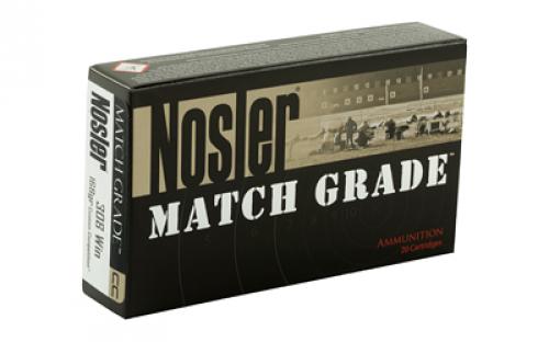 NOSLER Rifle, 308WIN, 168 Grain, Custom Competition, 20 Round Box 60054