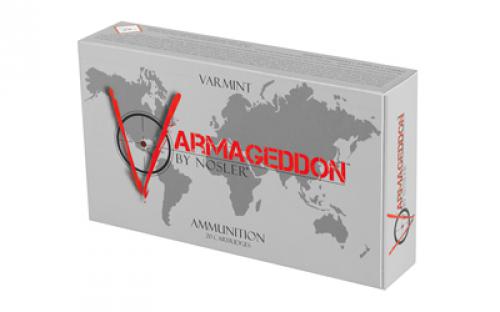 NOSLER Varmageddon, 22-250 Remington, 55 Grain, Flat Base Tipped, 20 Round Box 65155