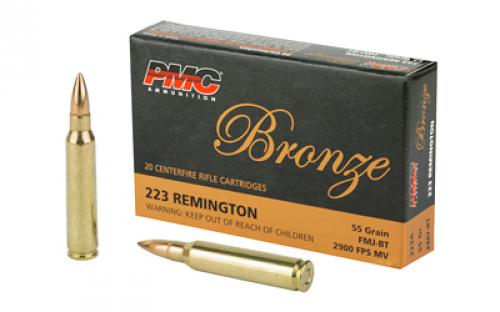 PMC Bronze, 223REM, 55 Grain, Full Metal Jacket, 20 Round Box 223A