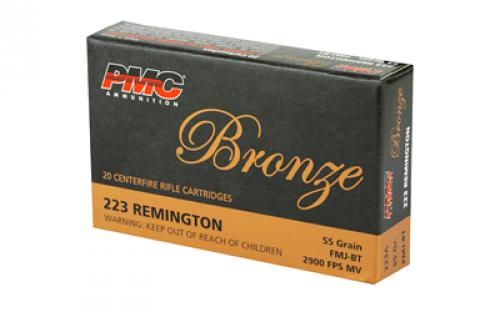 PMC Bronze, 223REM, 55 Grain, Full Metal Jacket, 20 Round Box 223A