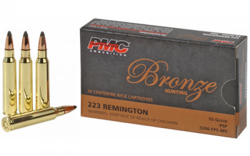 PMC Bronze, 223 Remington, 55 Grain, Soft Point, 20 Round Box 223SP