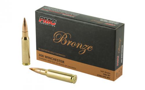 PMC Bronze, 308 Winchester, 147 Grain, Full Metal Jacket, 20 Round Box 308B