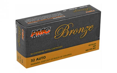 PMC Bronze, 32ACP, 60 Grain, Jacketed Hollow Point, 50 Round Box 32B