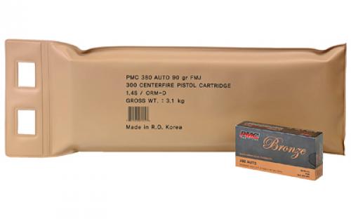 PMC Bronze, 380ACP, 90 Grain, Full Metal Jacket, 300 Round Bulk Pack 380A-BP