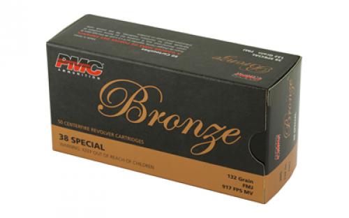 PMC Bronze, 38 Special, 132 Grain, Full Metal Jacket, 50 Round Box 38G