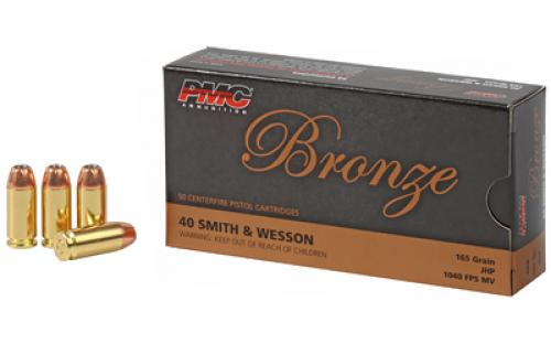 PMC Bronze, 40S&W, 165 Grain, Jacketed Hollow Point, 50 Round Box 40B