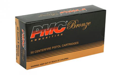 PMC Bronze, 40S&W, 165 Grain, Full Metal Jacket, 50 Round Box 40D