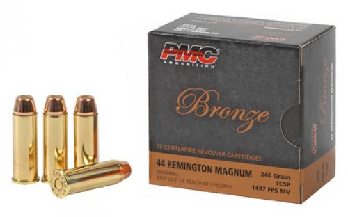 PMC Bronze, 44 Magnum, 240 Grain, Truncated Cone Soft Point, 25 Round Box 44D