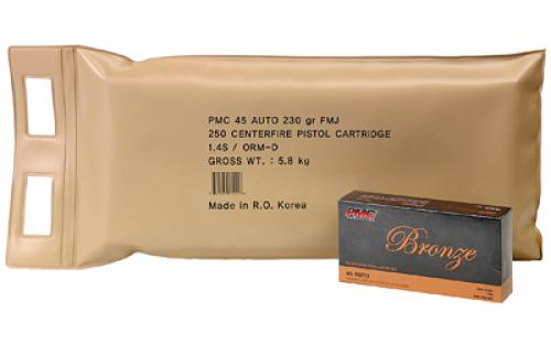 PMC Bronze, 45ACP, 230 Grain, Full Metal Jacket, 250 Round Bulk Pack 45A-BP