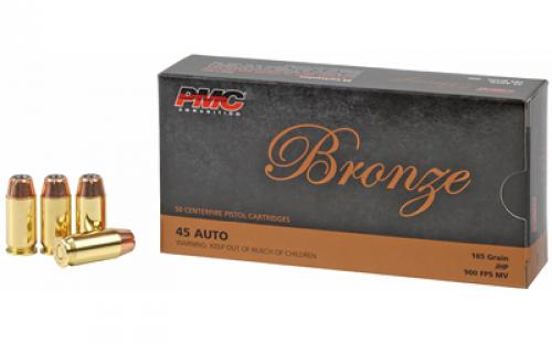 PMC Bronze, 45ACP, 185 Grain, Jacketed Hollow Point, 50 Round Box 45B