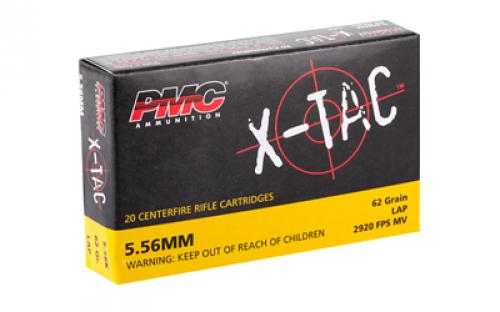 PMC XTAC, 556NATO, 62 Grain, LAP, 20 Round Box, Green Tip 5.56K