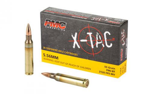 PMC XTAC, 556NATO, 55 Grain, Full Metal Jacket, 20 Round Box 5.56X